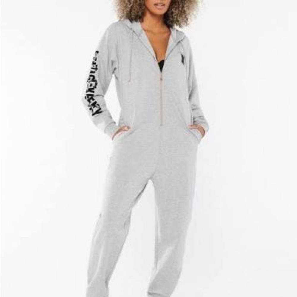 Savage X Fenty Gray Hooded Jumpsuit